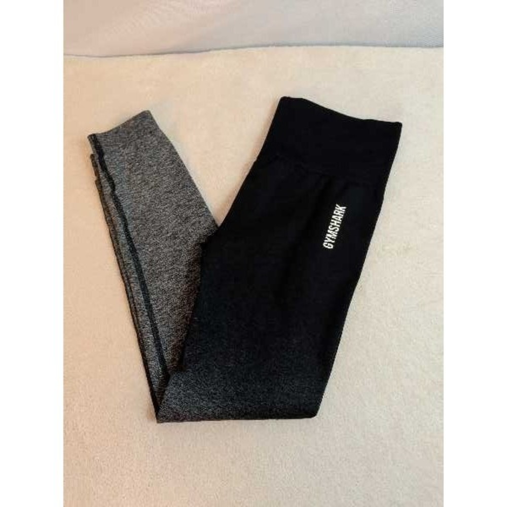 Gymshark‎ Ombre Seamless Leggings Black Gray Size M Workout Activewear